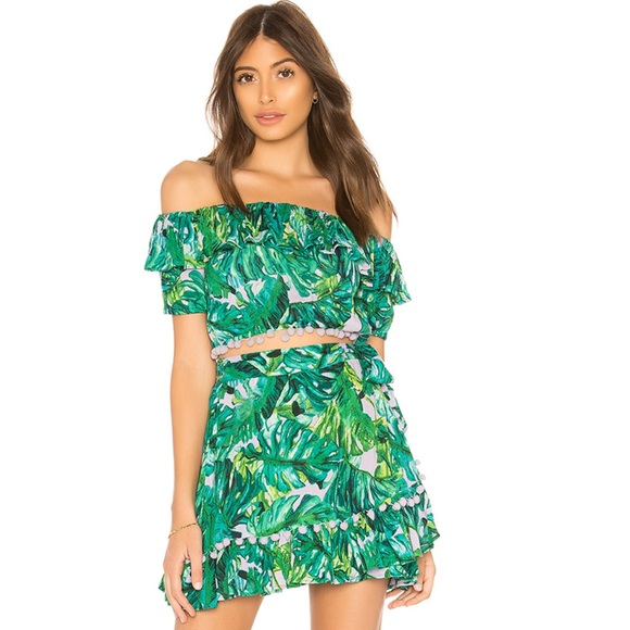 Lovers + Friends lilac palm Alicia crop top - Picture 4 of 8